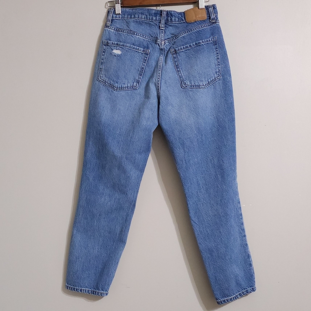 Women's Blue Distressed Jeans - Picture 3 of 5